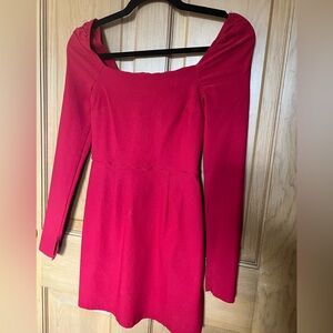 Elegant Red Long Sleeve Dress